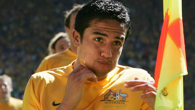 12/06/2006. Australian midfielder Tim Cahill celebrates his goal against Japan in their first round Group F World Cup soccer match at Kaiserslautern's Fritz-Walter Stadium, Germany. AFP PHOTO / TORSTEN BLACKWOOD