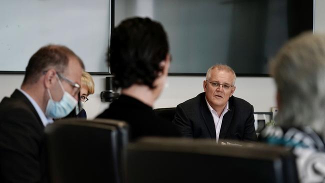 Prime Minister Scott Morrison said the infrastructure package will support 10,000 direct and indirect jobs. Picture: Adam Taylor