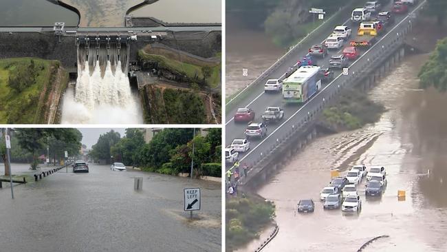 Motorists stranded on Gympie Road in Bald Hills. Picture: 9 News