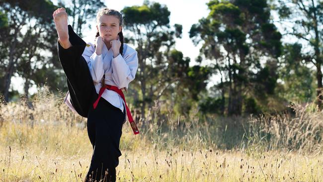 Karateka Brydie Egan has the potential to be an international fighter one day. Pictures: Monique Harmer