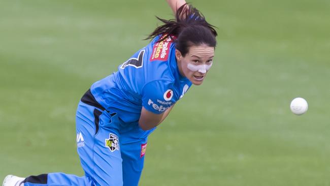 Megan Schutt has represented the Strikers since WBBL|01. Picture: AAP Image/Craig Golding