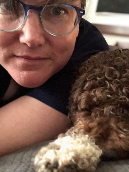  Hannah Gadsby with dog Douglas ahead of her show, named after him. Picture: Instagram