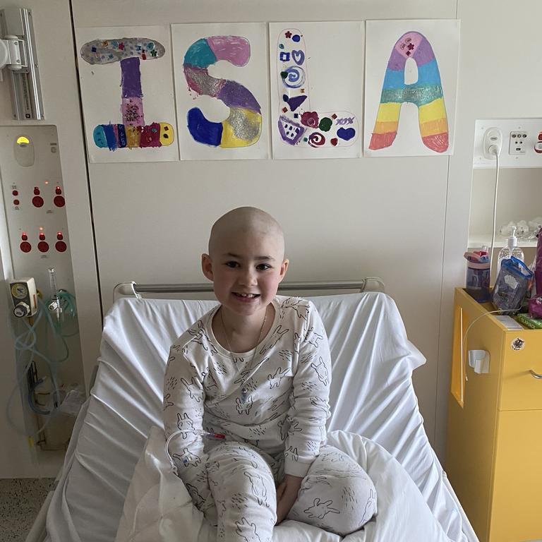 Isla during her cancer treatment at the Royal Children’s Hospital.