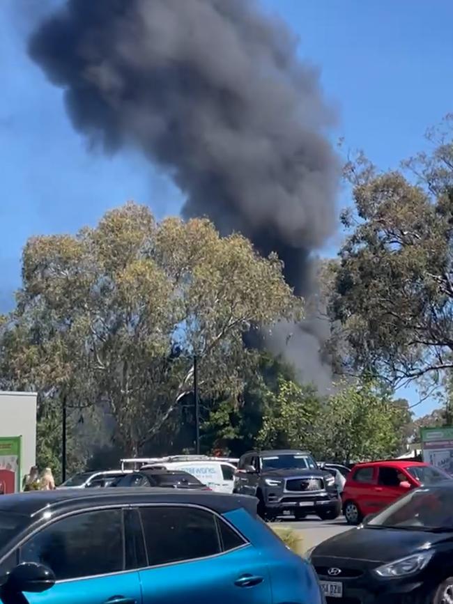 CFS and emergency services are at a Blackwood home after a fire erupted on Monday afternoon. Picture: Kelly Stevens