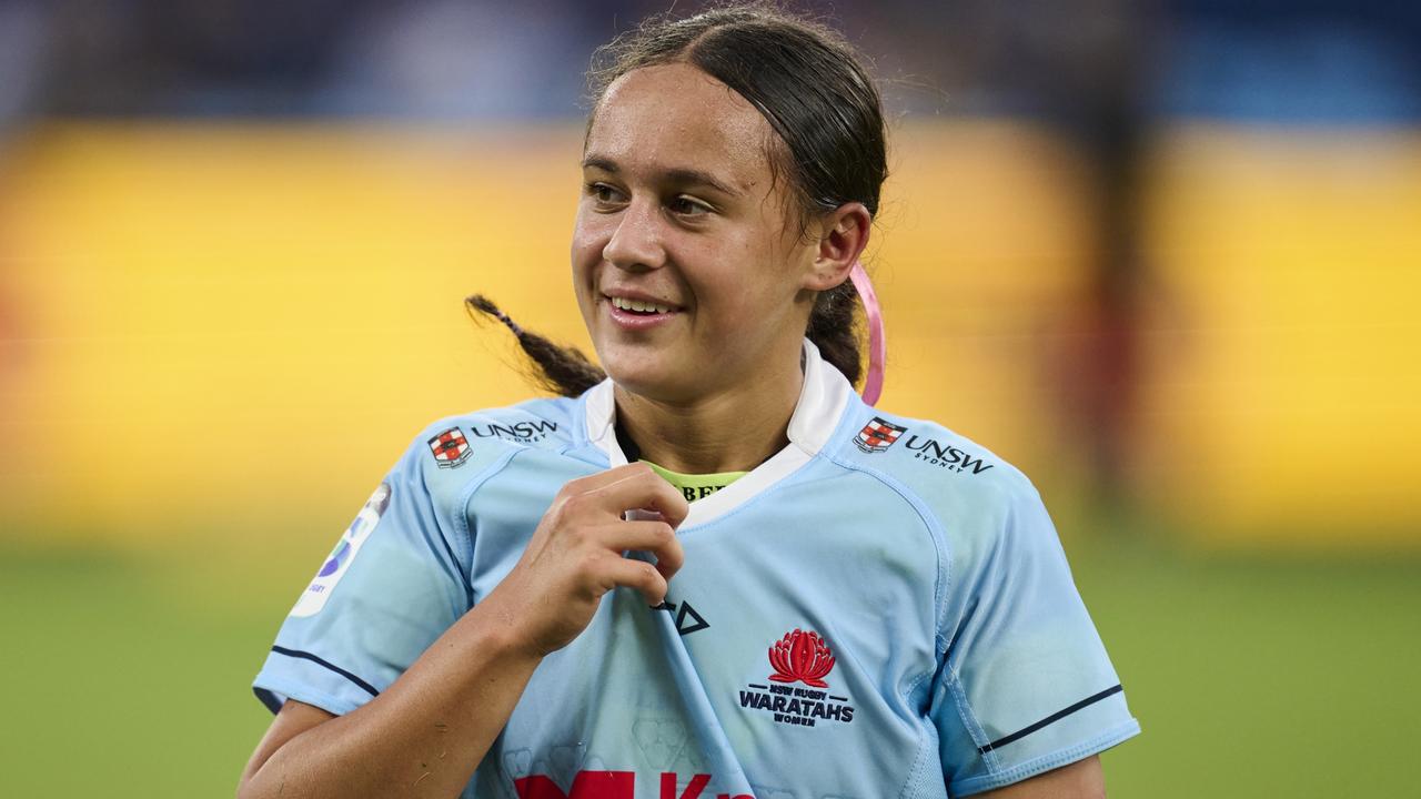 Schoolgirl Waiaria Ellis of the Waratahs played in the opening round of the Super Rugby women's comp against the ACT Brumbies at Allianz Stadium on March 16. Picture: Brett Hemmings/Getty Images