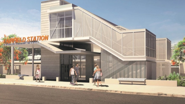 An artist's impression of the new Fairfield station. Major works along the train line between Fairfield and Salisbury are planned as part of the Cross River Rail project.