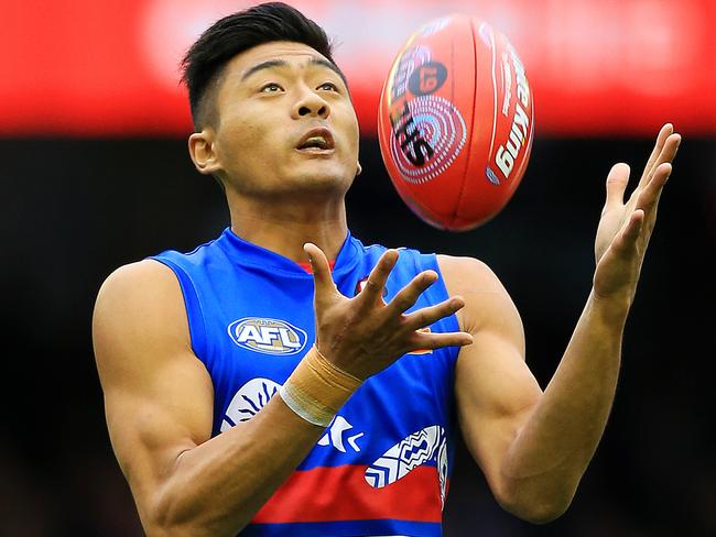 Bulldog Lin Jong met with Collingwood during the 2016 season. Picture: Mark Stewart