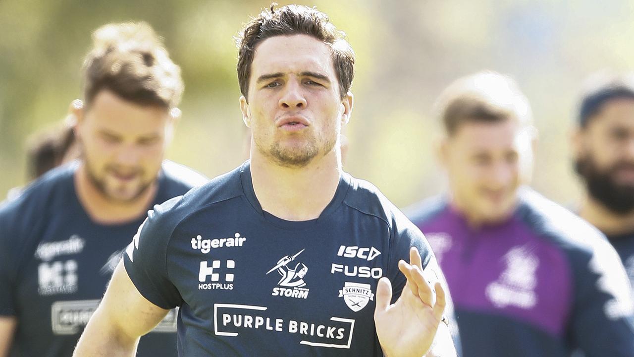 Brodie Croft in action during a Melbourne Storm training session.