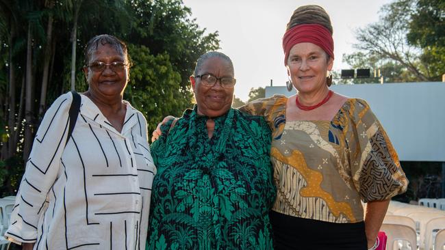 Philomena Yeatman, Michelle Yeatmana and Karen Smith at the 2024 National Indigenous Fashion Awards (NIFA). Picture: Pema Tamang Pakhrin