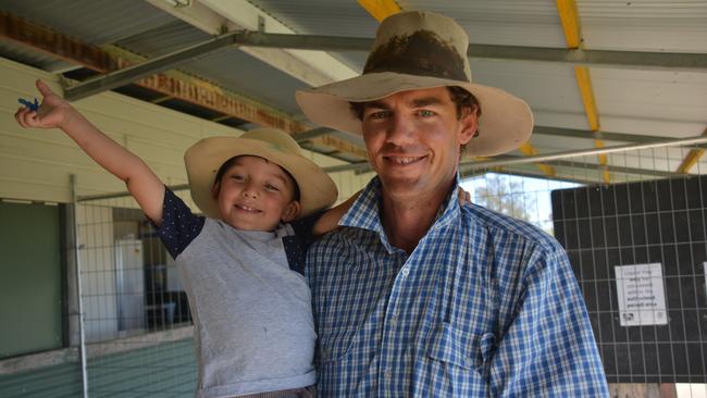 SHOWTIME: Goomeri Show president Lyle Hasselbach and his (then) three-year-old son William at the opening of the 79th Goomeri Show in 2019.