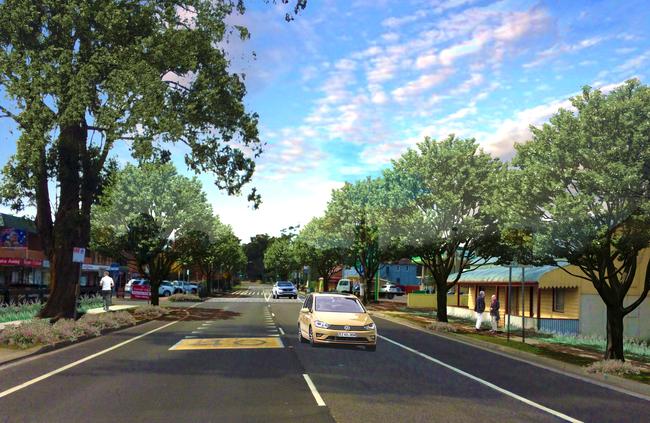 An artist’s impression of the proposed Appin Rd upgrade, part of Walker Corporation's Macquariedale Rd development.