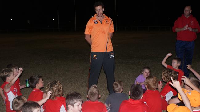 Shane Mumford visits the then Penrith Swans last season. (Supplied)