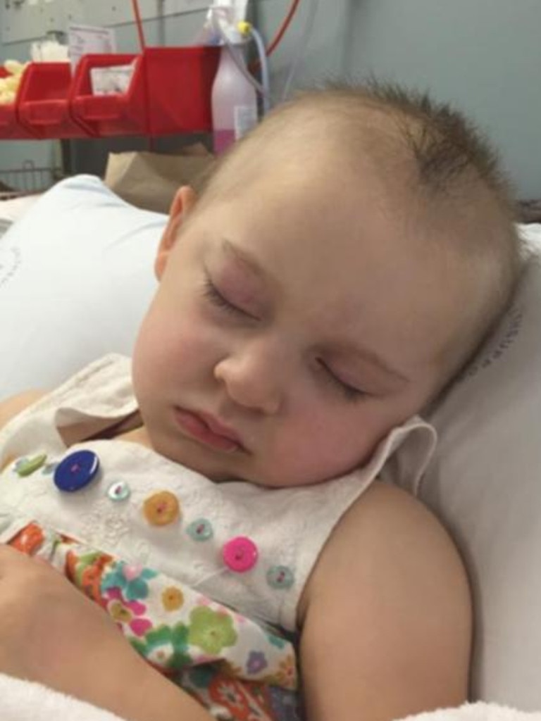 Mya was diagnosed with retinoblastoma, a rare form of cancer in the eye. Picture: Adele Sargant/7 News