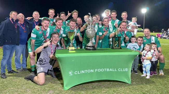 Clinton claimed the Wesley Hall Cup for a fifth time with a 3-nil win in the Football Queensland Central Coast Men's Premier League grand final.