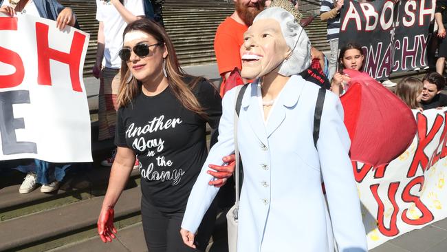 Lidia Thorpe at an ‘Abolish the Monarchy’ rally in Melbourne. Picture: David Crosling