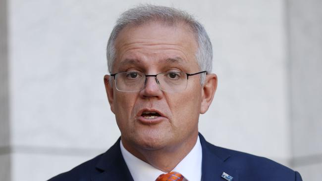 Scott Morrison has adopted all recommendations from the Respect@Work report in part or in full, more than a year after receiving it. Picture: NCA NewsWire/Gary Ramage