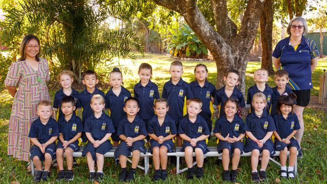 25/04/2024 - My First Year 2024 - St Francis of Assisi Catholic Primary School, Humpty Doo - Junior D ClassBack Row: L-R Evi Dando (Teacher); Maddie Sack, Andrew Le, Scarlett Nilsson, Olive Apps, Zac Scown, Maddie Vawser, Thomas Bunting, Michael De Moor, Jackson Keogh, Sharyn Wilson (ISA);Front row L-R: Nate Johns, Henry Nguyen, Georgia Reynolds, Vincent Nguyen, Peyton Lucas, Phoenix Merkl, Anthia Bakaouka, Zoe Reynolds, Eleanor Robin Picture: Chris McAloon
