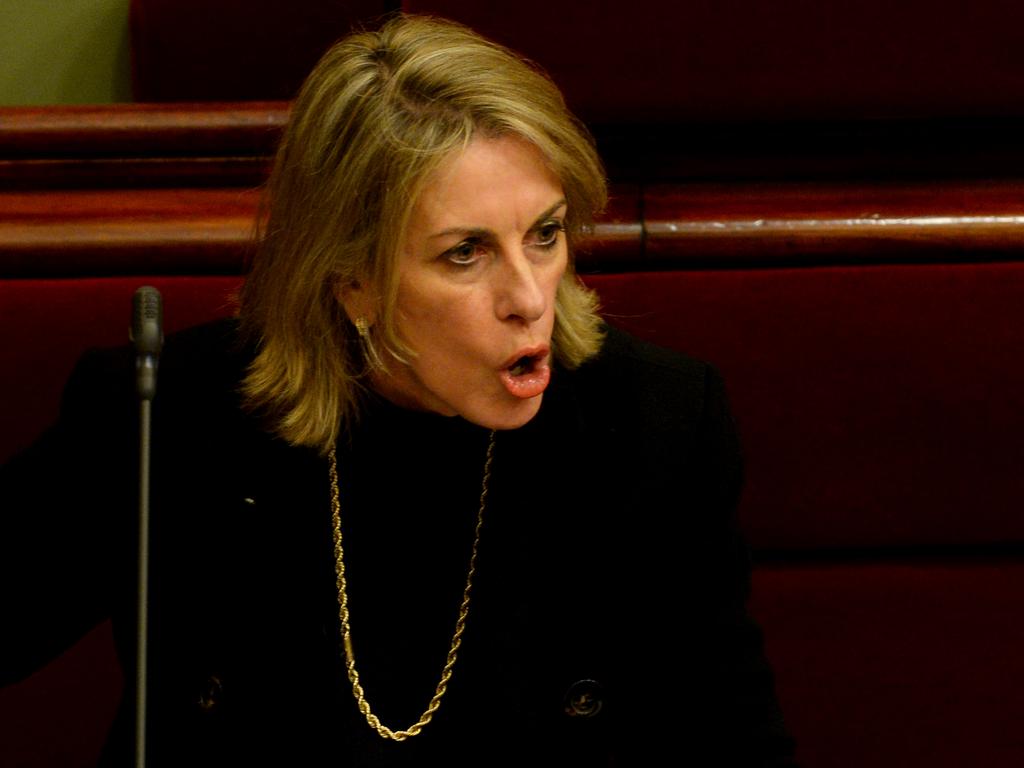 Shadow health minister Georgie Crozier was determined to get answers about hotel quarantine from Jenny Mikakos during question time on Tuesday. Picture: Andrew Henshaw/NCA NewsWire