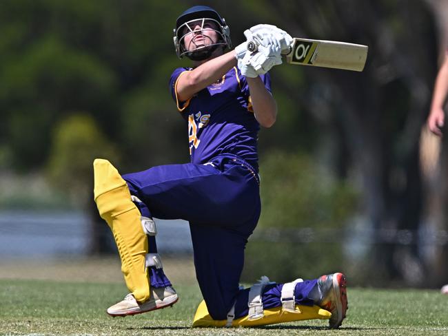 VSDCA: Altona’s Luke Medlock swings hard. Picture: Andy Brownbill