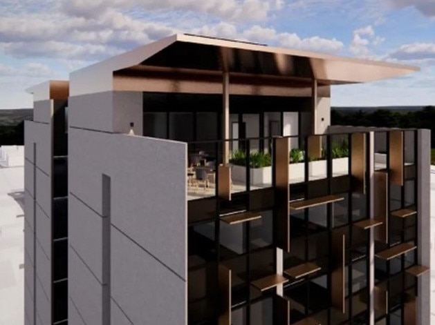 Rooftop terrace of the proposed student tower. Image: Brown Falconer.