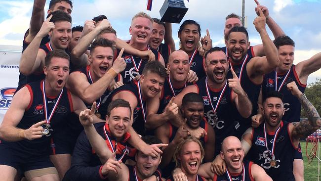 Springvale Districts are exultant after winning the grand final.