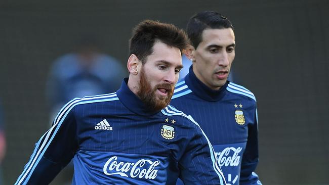 Lionel Messi and Angel Di Maria.