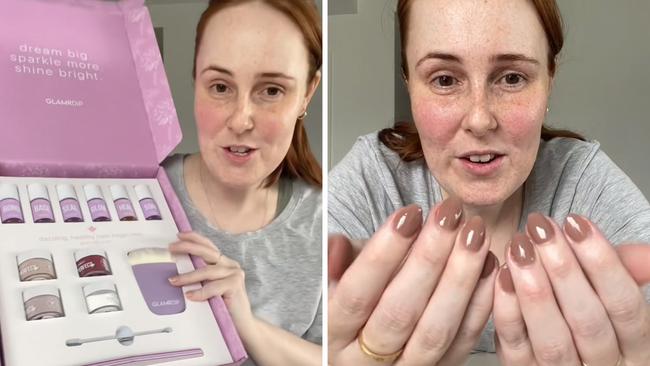 This beginner-friendly nail kit helped me save time and money. Picture: TikTok/@courtneymangan