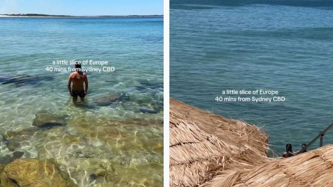 A video of a Sydney 'Euro lookalike' beach has stirred the pot online. Pictures via TikTok (@hannahrogers.s)