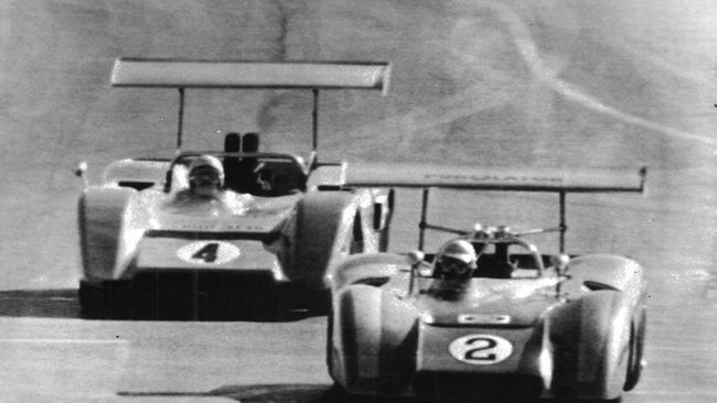Bruce McLaren and Jack Brabham behind the wheel. Picture: AAP