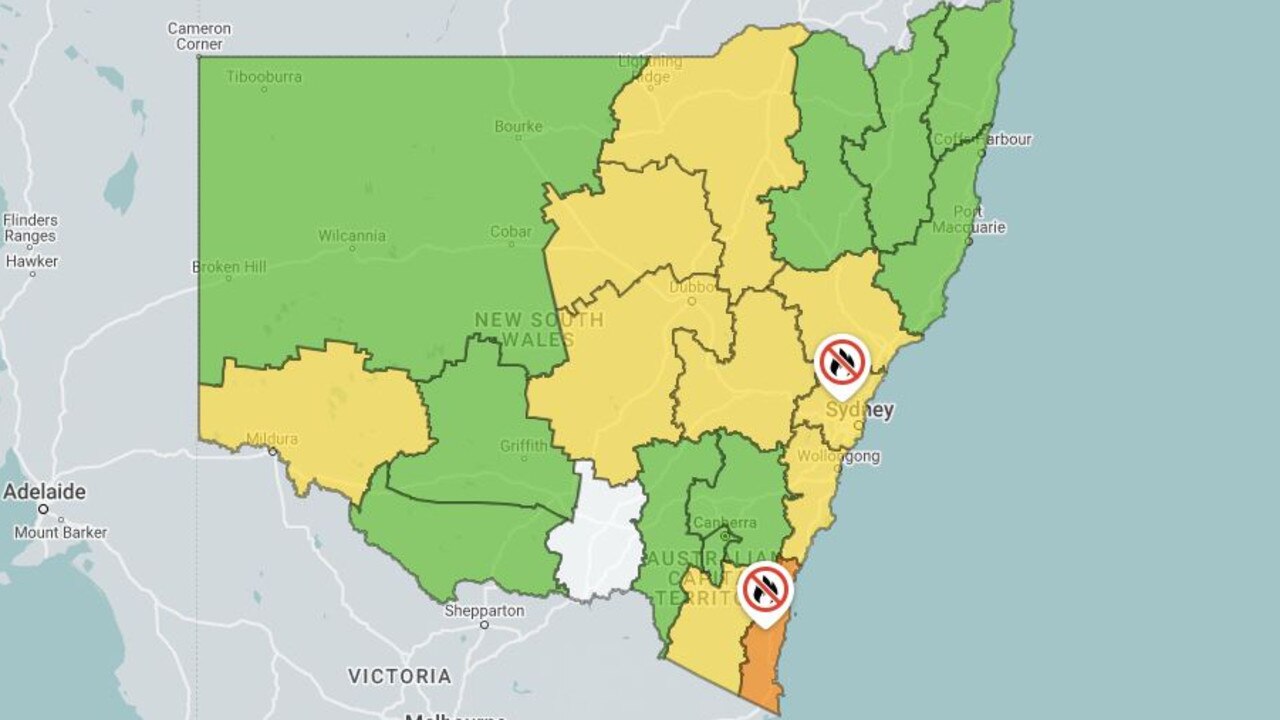 On Tuesday there are two total fire bans in place across NSW. Picture: RFS