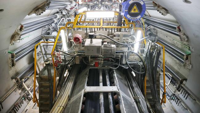 Cross River Rail’s tunnel boring machine. Picture: Peter Wallis