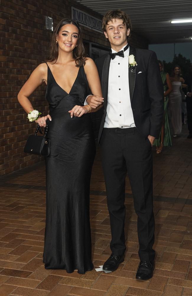 Georgia Vaggs partners Cooper Tobin to the Toowoomba Grammar School formal at Rumours International, Wednesday, November 13, 2024. Picture: Kevin Farmer