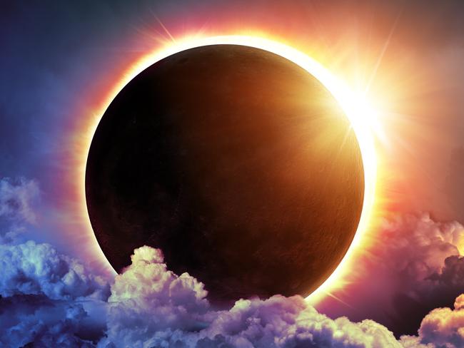 Total Solar Eclipse In Sky - Moon image furnished by NASA