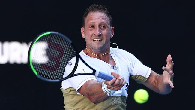 Tennys Sandgren fell apart after the first set.