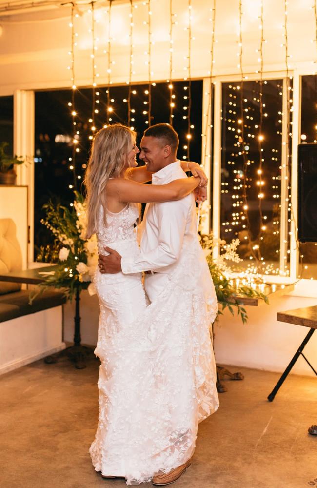 The newlyweds shared their first dance to an Alicia Keys song