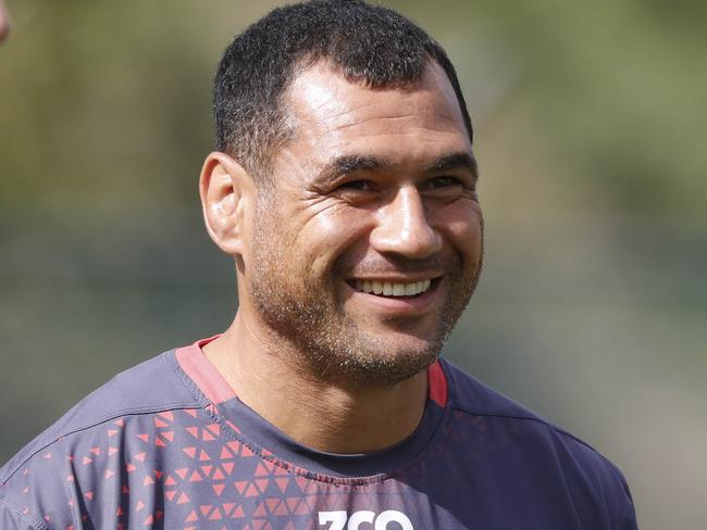 George Smith in action during a training session with the Queensland Reds at Ballymore Stadium in Brisbane, Thursday, April 19, 2018. (AAP Image/Glenn Hunt) NO ARCHIVING