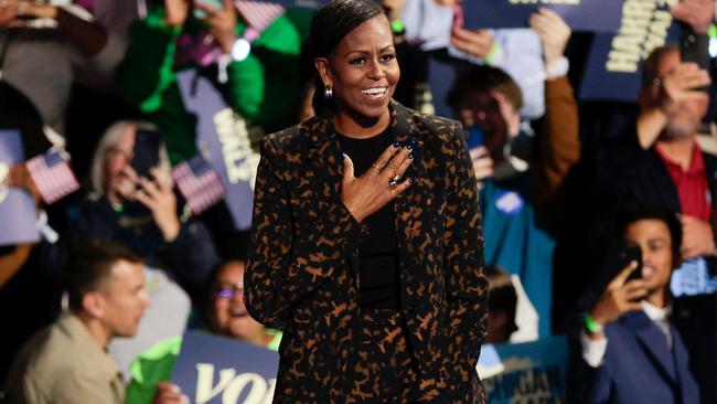 US First Lady Michelle Obama is kept awake at night with how close the presidential race is turning out. Picture: Jeff Kowalsky / AFP