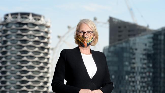 Lord Mayor Sally Capp is happy to see crowds return safely to the CBD. Picture: Andrew Henshaw