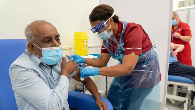 Care home worker Pillay Jagambrun, 61, was among the first in the UK to receive the Pfizer/BioNTech coronavirus vaccine