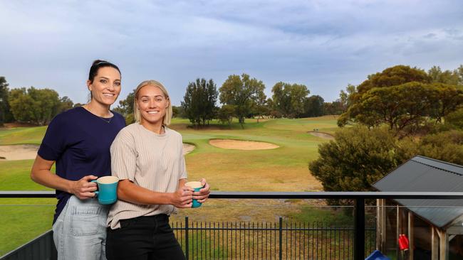 Erin Phillips and wife Tracy Gahan are selling their West Lakes home, which overlooks the West Lakes Golf Club. Image/Russell Millard Photography