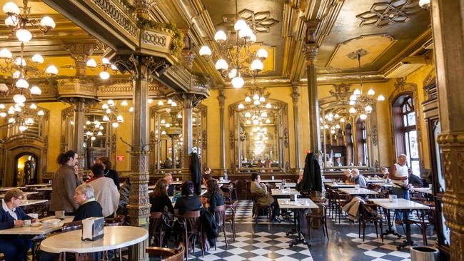 Inside Cafe Iruna, landmark of Pamplona, Navarra, Spain. Picture: Alamy