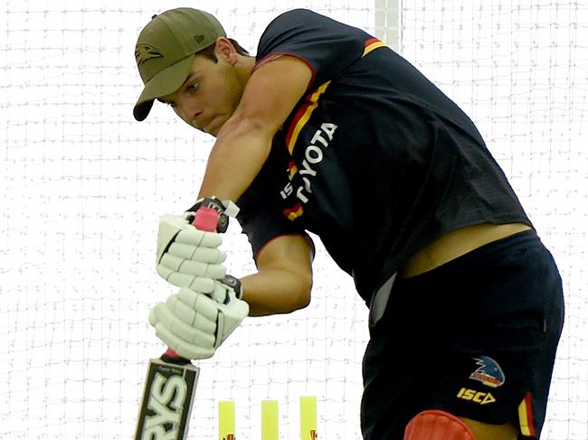 23/1/20 - Crows players to train for the T20 Bushfire charity showdown at Adelaide Oval indoor training centre. Darcy Fogarty - Picture: Naomi Jellicoe