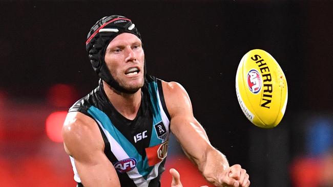 Brad Ebert made the most of his inclusion in the Port Adelaide side, when it looked like he would not be a starter come Round 1 for most of the pre-season. (AAP Image/Darren England)