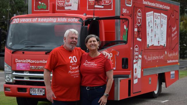 Bruce Morcombe and LNP candidate for Mundingburra Janelle Poole with the Daniel Morcombe Foundation truck.