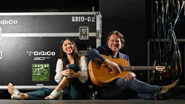 Music venue co-owner and former Powderfinger bassist John Collins (right) with Pub Choir co-founder Astrid Jorgensen, ahead of the announcement of new Adelaide venue Hindley Street Music Hall to open in August 2022. Picture: Lyndon Mechielsen