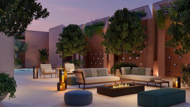 An artist’s impression of The Hyde’s outdoor ambience.