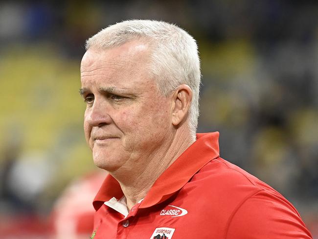 TOWNSVILLE, AUSTRALIA - MAY 13: Dragons coach Anthony Griffin looks on after losing the round 11 NRL match between North Queensland Cowboys and St George Illawarra Dragons at Qld Country Bank Stadium on May 13, 2023 in Townsville, Australia. (Photo by Ian Hitchcock/Getty Images)