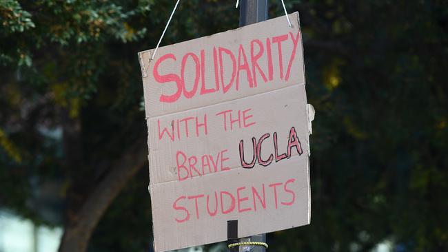 A sign at the Maths Lawns on Tuesday. Picture: Mark Brake