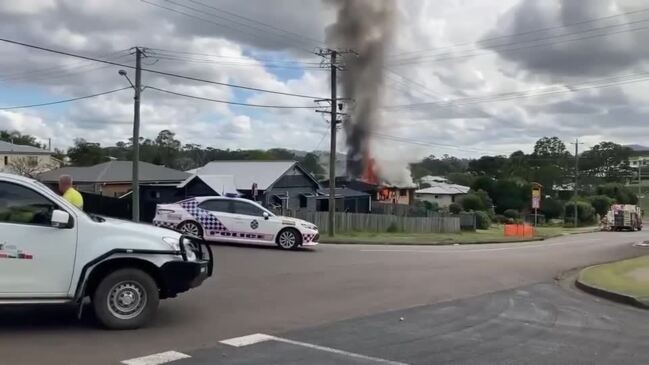 House bursts in flames on Cartwright Rd in Gympie.