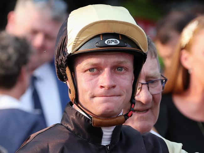 MELBOURNE, AUSTRALIA - JANUARY 18: Jockey Blaike McDougall after riding Lord Von Costa to win Race 8, Thank You Firefighters during Melbourne Racing at Flemington Racecourse on January 18, 2020 in Melbourne, Australia. (Photo by George Salpigtidis/Getty Images)